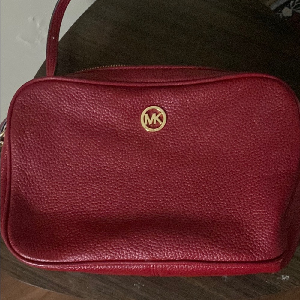 Michael Kors Red Leather Crossbody Bag